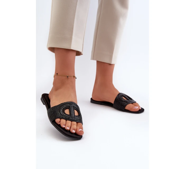 Dámské sandály na ploché podrážce černé model 21662051 - EVENTO