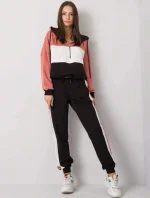 Dámska tepláková súprava HG-KMPL-5353.20X ružovo-čierna - FPrice