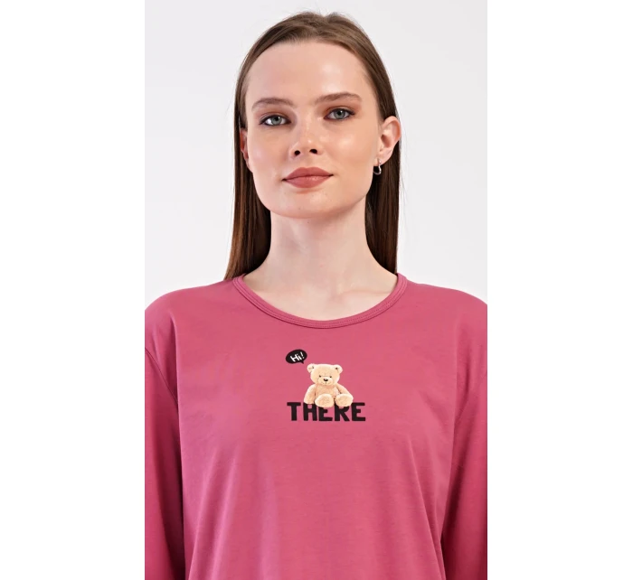 Dámske dlhé pyžamo Ružový medveď