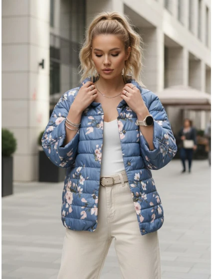 kurtka damska pikowana niebieska model 22016698 - FashionStreet