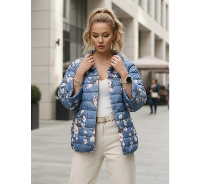 kurtka damska pikowana niebieska model 22016698 - FashionStreet