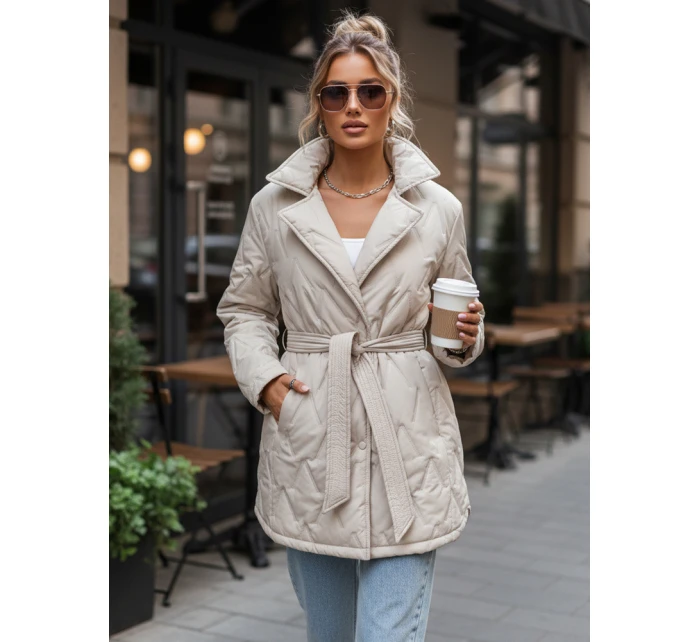 Kurtka damska przejściowa z paskiem  model 22011511 - FashionStreet