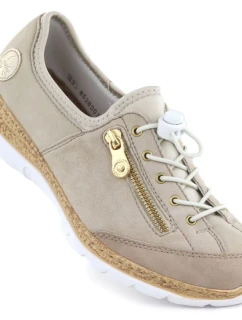 Dámske kožené slip-on topánky béžové Rieker N42F1-60