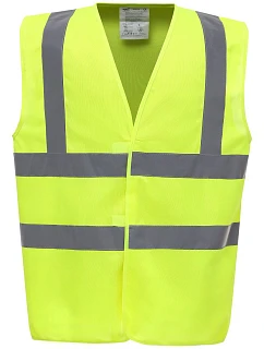Bezpečnostná vesta Yoko HVW 100 Hi-Vis 79.W100, žltá, vysoká viditeľnosť