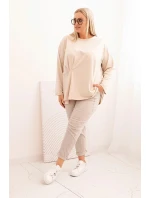 Dámska blúzka v nadmernej veľkosti s bavlnou, vreckom a vyhrnutými rukávmi kiwi