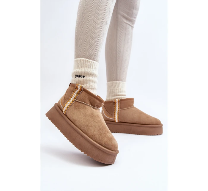 Sněhule na platformě se vzorem světle hnědé model 21645939 - Boto