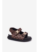 Dětské Sandály Na Suchý Zip Se Zlatými Hnědé model 21701205 - Boto Dětské Sandály Na Suchý Zip Se Zlatými Hnědé model 21701205 - Boto