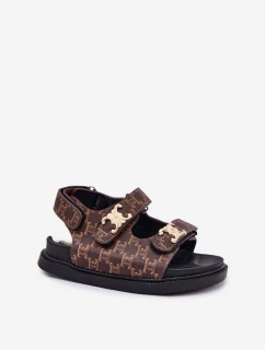 Dětské Sandály Na Suchý Zip Se Zlatými Hnědé model 21701205 - Boto