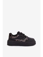Damskie Sneakersy Na Platformie Big Star SS274358 Panterka Czarne Damskie Sneakersy Na Platformie Big Star SS274358 Panterka Czarne