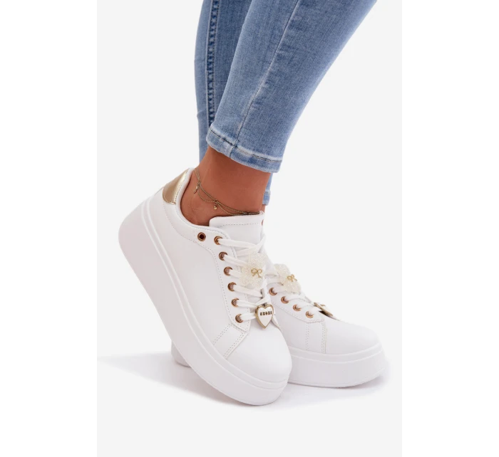 Dámské tenisky na platformě s přívěsky Medvěd Srdce Selorissa