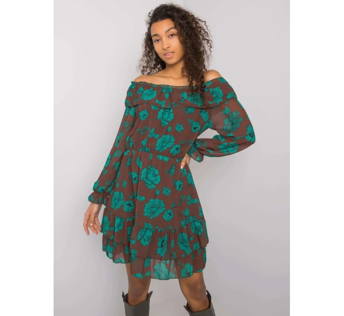 Šaty DHJ SK model 16283501 hnědá - FPrice Šaty DHJ SK model 16283501 hnědá - FPrice