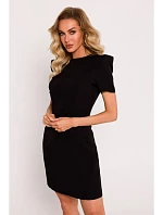 M777 Mini šaty s ramennými vypchávkami - čierne