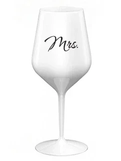 MRS. - bílá nerozbitná sklenice na víno 470 ml