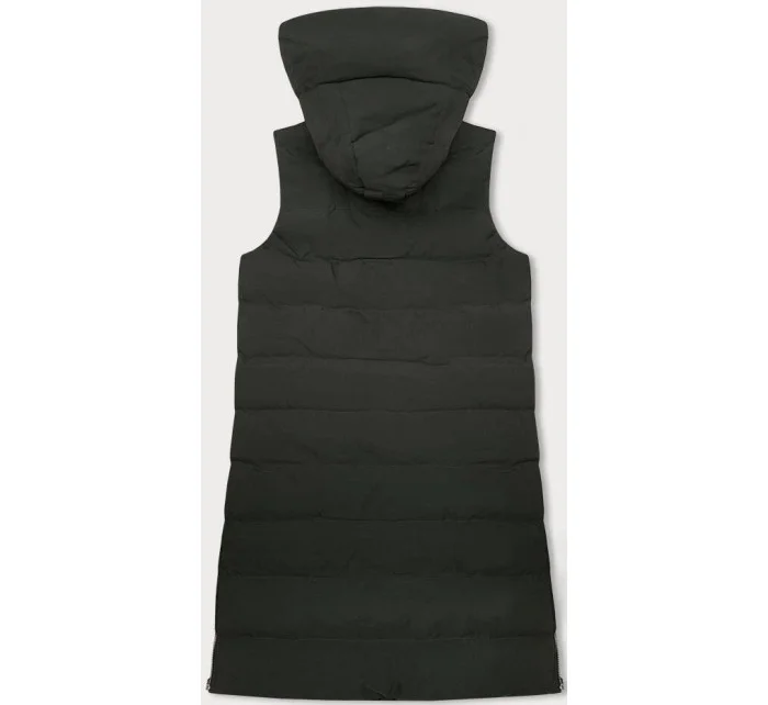 Dlhá dámska páperová vesta v army farbe (5M3157-136) Dlhá dámska páperová vesta v army farbe (5M3157-136)