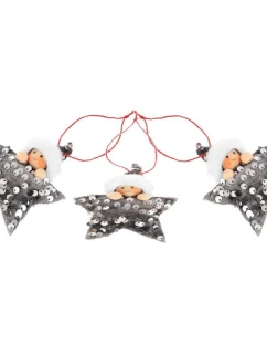 SADA PRÍVESKOV 3 KS HVIEZDIČKY STRIEBORNÉ FLITRE BÁBIKY