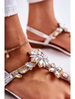 Damskie Sandały Japonki Z Cyrkoniami Srebrne Solea