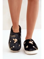 Futrzane Kapcie Z Przypinkami Czarne Ivelfedi Futrzane Kapcie Z Przypinkami Czarne Ivelfedi