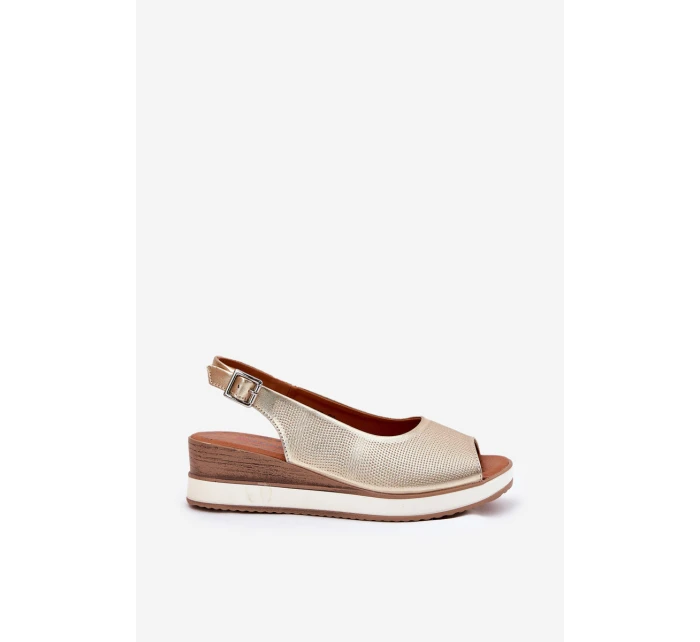 Kožené Sandály Na  Zlaté model 21693568 - Artiker