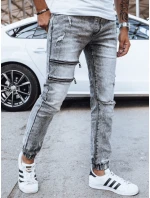 Pánske džínsové nohavice jogger šedé FashionStreet UX4039 Pánske džínsové nohavice jogger šedé FashionStreet UX4039