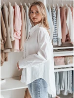 Dámské oversize tričko s prodlouženým zadním dílem bílé Dstreet model 21985786 - FashionStreet