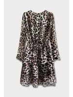 Béžové dámské šaty s přeloženým obálkovým výstřihem model 15498070 - MADE IN ITALY Béžové dámské šaty s přeloženým obálkovým výstřihem model 15498070 - MADE IN ITALY