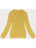 Dámska tenká mikina s rebrovanými manžetami žltá (68W05-117)