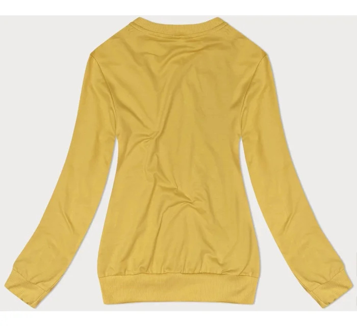 Dámska tenká mikina s rebrovanými manžetami žltá (68W05-117)