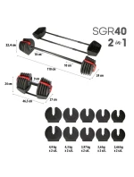 HMS SGR40 PRO SET 2v1 nastaviteľná sada činiek 43,5 kg HMS SGR40 PRO SET 2v1 nastaviteľná sada činiek 43,5 kg