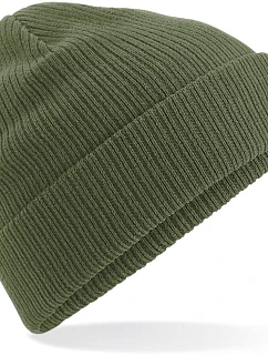 Beechfield B 50N Pletená čiapka z bio bavlny 53.0050 olivovo zelená