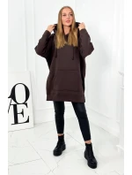 Zateplená mikina s bočnými otvormi hnedá Zateplená mikina s bočnými otvormi hnedá