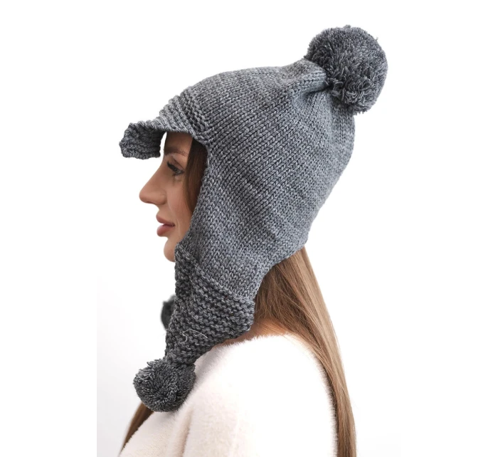 Dámská zimní čepice s kšiltem a grafitová model 21783021 - K-Fashion Dámská zimní čepice s kšiltem a grafitová model 21783021 - K-Fashion