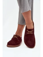 Półbuty Damskie Typu Barefoot Z Naturalnego Zamszu Zazoo 327 Bordowe