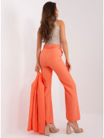 oranžové oblekové nohavice s vreckami