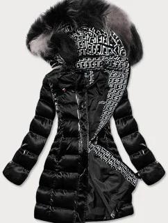 Dámska čierna páperová zimná bunda (xw822x)