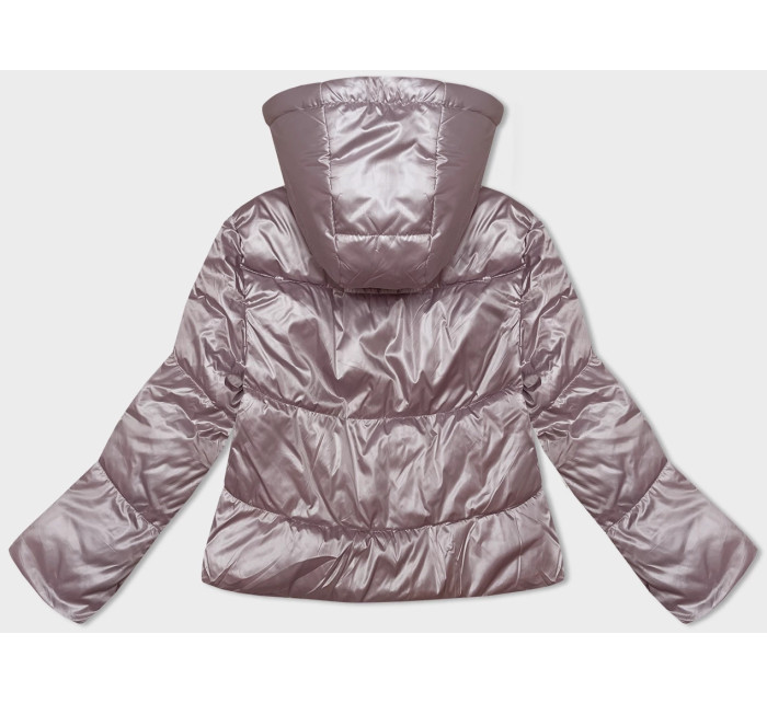 Bledoružová dámska krátka bunda s odnímateľnou kapucňou S'West (B8228-81)