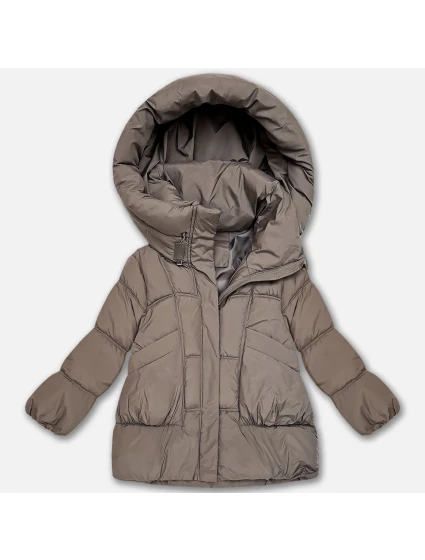 Svetlo hnedá dámska páperová bunda oversize S'West (B8539-48)