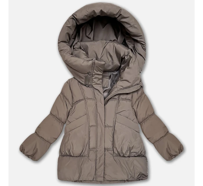 Svetlo hnedá dámska páperová bunda oversize S'West (B8539-48)