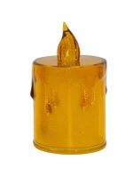 DEKORATÍVNA SVIEČKA 8 CM JANTÁROVÁ TEPLÁ BIELA 1 LED