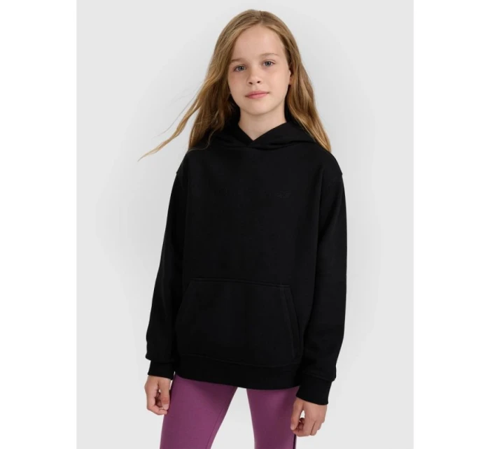 Dievčenská mikina bez prúžkov s kapucňou 4F 4FJWMM00TSWSF1862-20S