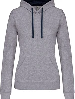 Kariban K 465 Dámska mikina s kontrastnou kapucou 20.K465 oxford grey/navy