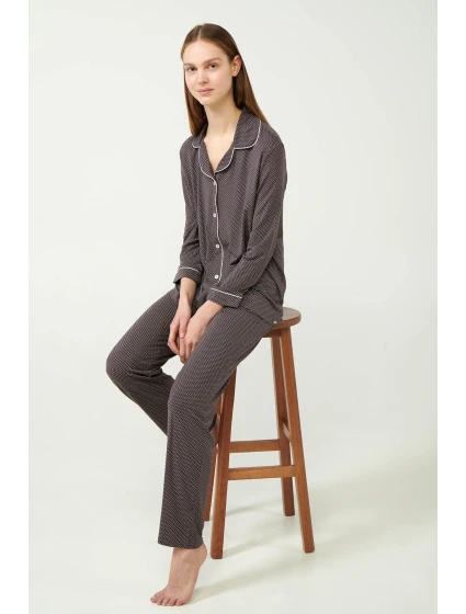 Vamp - Bodkované pyžamo s gombíkmi 21052 - Vamp Vamp - Bodkované pyžamo s gombíkmi 21052 - Vamp