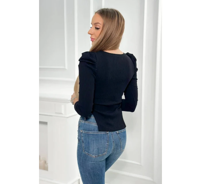 Halenka s model 18748535 rukávy černá - K-Fashion Halenka s model 18748535 rukávy černá - K-Fashion