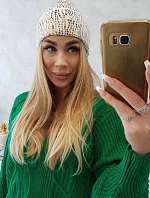 Čiapka s mohérom Leopard K233 biela