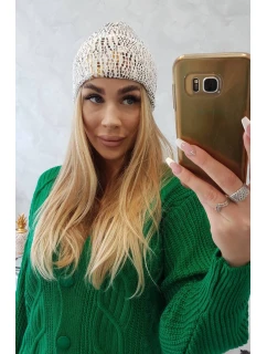 Čiapka s mohérom Leopard K233 biela