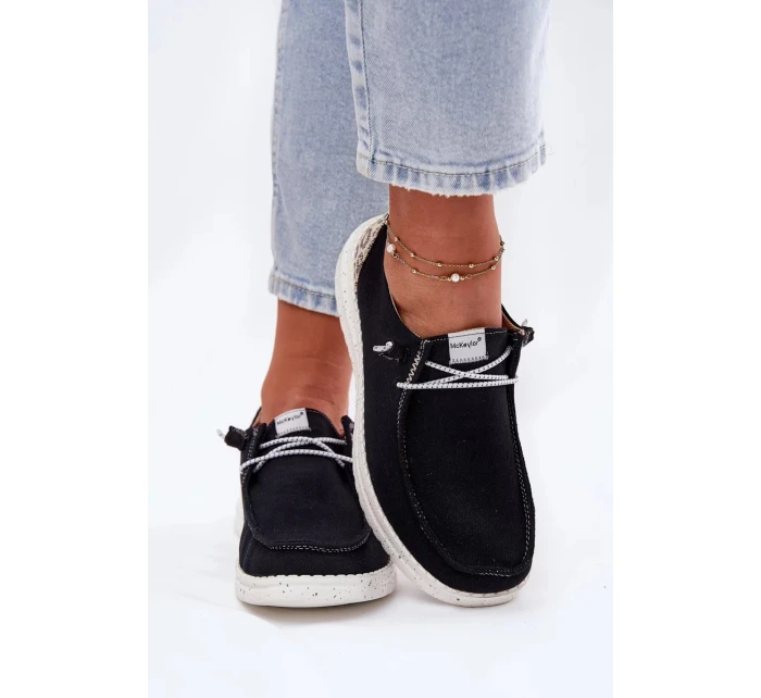 Dámske ľahké textilné poltopánky McKeylor - čierne