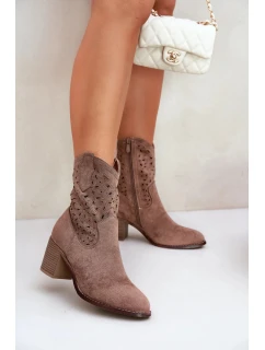 Topánky na podpätku HY51-125 hnedé - Krok vo veľkom štýle