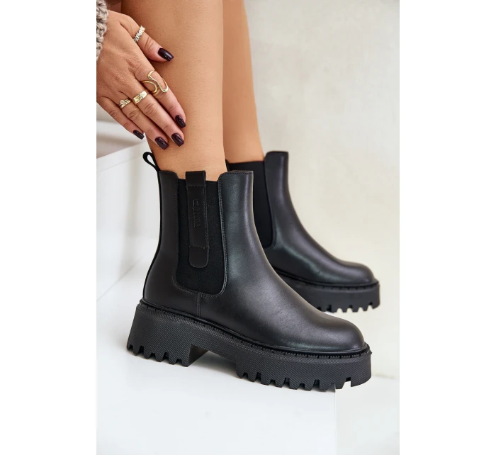 Kožená členková obuv OO274A386 čierna - Big Star