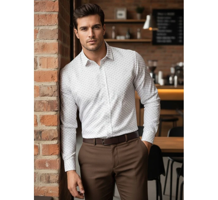 Pánska biela košeľa FashionStreet DX2437