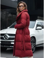 Dámský dlouhý prošívaný kabát bordó Dstreet model 22546813 - FashionStreet Dámský dlouhý prošívaný kabát bordó Dstreet model 22546813 - FashionStreet
