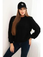 Dámsky mäkký mohérový sveter čierny